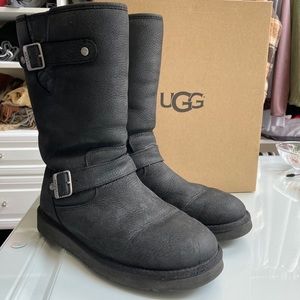 Black Ugg Boots with silver buckle size 8